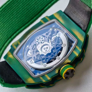 6702Top-quality fashion mechanical watch with carbon fiber case, ultra-thin hollow-out sport <b>automatic</b> mechanical watch - Product Image 6