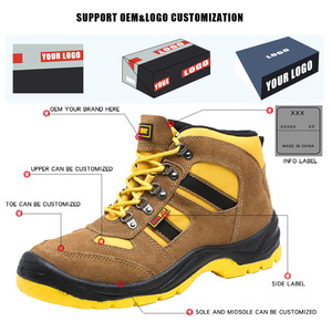 Chaussures de sécurité en daim confortables toute la journée, avec embout en acier et semelle intermédiaire en acier, robustes, résistantes aux chocs, antidérapantes, unisexes, pour usage en usine - Product Image 4