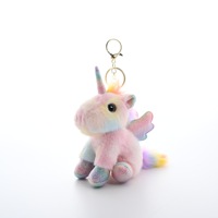 Nouvelle poupée en peluche personnalisée, licorne ailes d'ange arc-en-ciel rose fantôme, cadeau, porte-clés, pendentif, 10 cm, rembourrage en coton PP