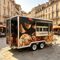 Camion de restauration mobile multifonctionnel certifié CE en tôle galvanisée avec barre de remorquage pour la restauration rapide