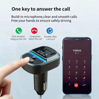 Reproductor MP3 Estéreo Portátil para Auto, Transmisor FM para Llamadas Manos Libres, Cargador USB 3A, 1 Año de Garantía, Encendedor de Cigarrillos para el Tablero