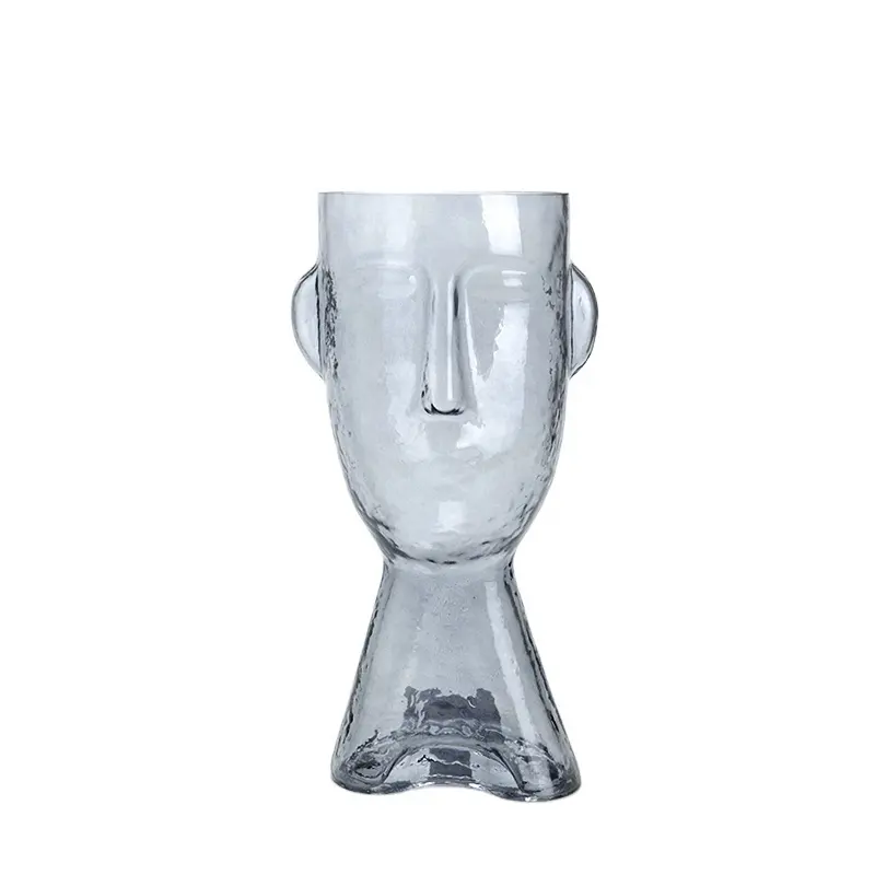 Aeofa vasos de vidro de cabeça abstrata, estilo vintage, criativo, face, decoração para casa