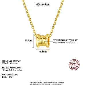 CZCITY minimalismo collana in argento Sterling 925 dorato collana con ciondolo natalizio tendenza - Product Image 2