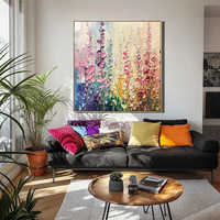 Peinture à l'huile florale vive peinte à la main sur toile Art mural floral de style classique