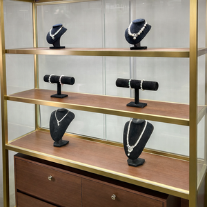 Vetrina Espositiva <span class=keywords><strong>Vintage</strong></span> in Legno e Vetro con Illuminazione a LED per Gioielleria, Negozio di Regali o Antiquariato - Product Image 2