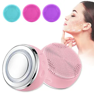 KKS Skin Sonic Vibrating Massager Cleaning Washing Ultrasonic Vibration Face Cleanser Silicone Electric Facial Cleansing Brush