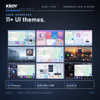 Écran Android pour voiture KSOY, autoradio Android 10 pouces, lecteur Android pour voiture 9 pouces avec IA, Bluetooth, suppression du bruit vocal