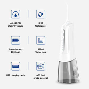 Flosser de agua inalámbrico portátil FOMIS 300ml IPX7 dentista <span class=keywords><strong>recomendado</strong></span> <span class=keywords><strong>irrigador</strong></span> de cuidado bucal 2000mAh dispositivo de limpieza <span class=keywords><strong>Dental</strong></span> - Product Image 5