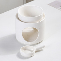 Diffuseur de cire parfumée à l'aromathérapie noir pour la décoration de la chambre à coucher, brûleur d'huile essentielle en céramique, fondant de cire avec porte-bougie chauffe-plat