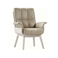 Fauteuil pivotant de style italien en acier, luxe léger, avec revêtement en cuir - Chaise de salle à manger et de réunion décontractée pour la maison