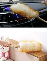 Usine de haute qualité vente chaude doux plumeau de laine nettoyage de voiture plumeau de laine ménage plumeau avec manche en bois