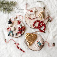 Nordique Danemark Style Mini pendentif fer décorations d'arbre de noël anges âgés pentagramme elfe cloches sacs pour accrocher pour