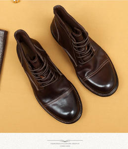 Botas Chelsea de Hombre con Cordones, de Cuero Genuino, para Invierno, con Suela Gruesa, Estilo Británico, Casual de Negocios, Antideslizantes - Product Image 5