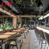 IDM personnalisé en gros lumière luxe hôtel Restaurant meubles en bois massif Table à manger ensemble de chaises en cuir Solution unique