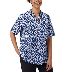 Fashion Summer <b>Beauty</b> Salon Scrub Uniform <b>Tunic</b> 100% Cotton Woven Floral Printed Comfortable Garments <b>for</b> Women - Product Image 1