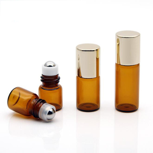 Flaconi Roll-on in Vetro Ambrato da 1ml, 2ml, 3ml, Ricaricabili, Vuoti, per Oli Essenziali e Profumi, con Tappi Neri, Confezionati in Cartone - Product Image 2