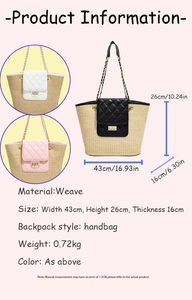 Nouveau <span class=keywords><strong>Sac</strong></span> de Plage 2026 Tendance Été Imperméable en Polyester Matelassé avec Chaîne Crochetée, Porté Épaule et Bandoulière Double Usage - Product Image 6