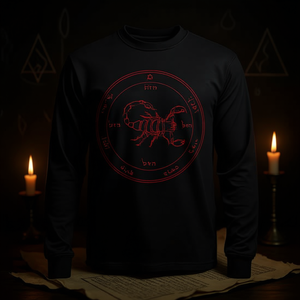 Camiseta de manga larga con el quinto pentáculo de Marte y sello rojo - Product Image 3