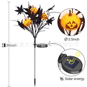 Solar Halloween Pumpkin Garden <b>Light</b> Led Outdoor Decorative Stake With Solar <b>Panel</b> Water Resistant - Product Image 2