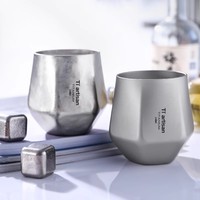 Cangkir air Kung Fu rumah tangga, cangkir kopi Anti melepuh berkemah luar ruangan, cangkir air dua lapisan Titanium murni