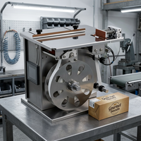 Machine d'étiquetage semi-automatique en L à 90 degrés pour coins de cartons / Machine d'étiquetage à angle droit pour boîtes express