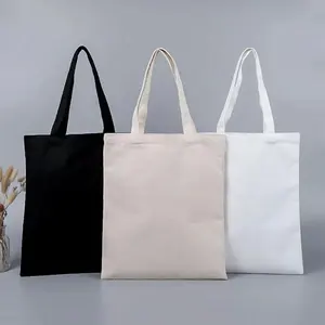 Wholesale Custom Printed Logo Eco Friendly White Fashion Women Shoulder Tote Shopping Beach Cotton Canvas Bags With Handle