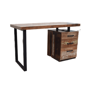 Black Solid Wood Traditional 3-Drawer Writing Study <b>Table</b> Eco-Friendly Farmhouse Bedroom Dining Furniture 130x60x76 cm - Product Image 2