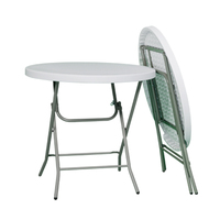 Table ronde pliable en plastique pour jardin extérieur