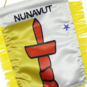 ธงสามเหลี่ยม NUNAVUT พิมพ์ลายดิจิทัลพร้อมโลโก้สั่งทำ สำหรับติดกระจกมองหลังรถยนต์และตกแต่งบ้าน - Product Image 3