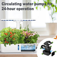 Kit de jardin hydroponique intelligent, système d'éclairage LED intérieur en aluminium ABS, 12 bacs à plantes avec pompe à eau, commande tactile, design moderne