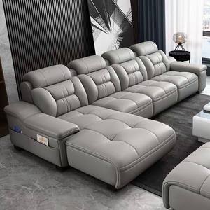 Juego de Sofás Modulares Minimalistas Modernos de Piel Sintética en Forma de L con Relleno de Esponja para Sala de Estar, Venta al Por Mayor - Product Image 6