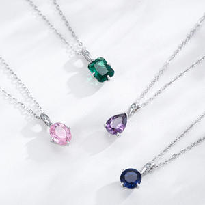 Collar con colgante de lágrima de circonita púrpura en plata de ley S925 con forma de pera, un regalo perfecto para aniversario para mujeres. - Product Image 4