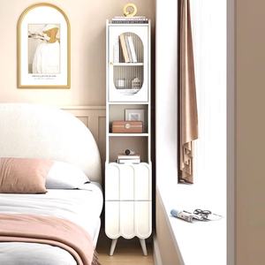 Cream Wind Rock Slab <strong>Tall</strong> Nightstand Small Apartment Super <strong>Narrow</strong> Bedroom Storage <strong>Bedside</strong> <strong>Table</strong> - Product Image 2