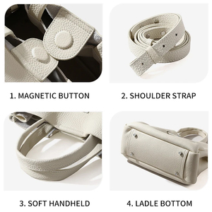 Grossiste Cuir Véritable Top Poignée Sac <span class=keywords><strong>Femme</strong></span> Classique Lock Satchel Main Travail Bureau Épaule Tote Logo Personnalisé OEM - Product Image 5