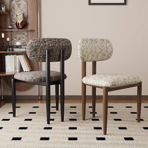 Silla de Comedor sin Brazos de Madera Maciza Estilo Nórdico con Tapicería de Tela Moderna para Uso en el Hogar y Restaurantes - Product Image 1