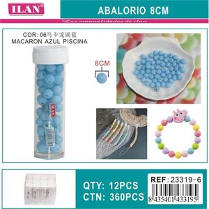 Perline Ilan Abalorio 8Cm Blu Macaron per Creazione di Gioielli - Product Image 3