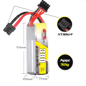 Batterie Lipo HV 3S 11.4V 380mAh 90C/180C pour voitures RC, bateaux, hélicoptères RC, quadricoptères, drones de course FPV, pièces détachées - Product Image 6