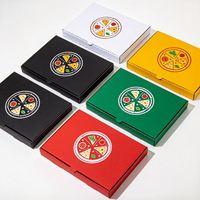 Boîtes à pizza personnalisées de différentes tailles, bon marché, avec logo, en carton ondulé, vente en gros, boîte à pizza noire