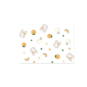 Disposable Placemats 410mm X 300mm Oil Proof Portable <b>Paper</b> For Home And Travel Use With Cute Rabbit And <b>Orange</b> Design - Product Image 1