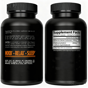 OEM/ODM 5-<span class=keywords><strong>HTP</strong></span> 200mg Capsules Plus Calcium pour l'humeur, le sommeil favorise l'humeur calme et détendue Supplément 5 <span class=keywords><strong>HTP</strong></span> - Product Image 2