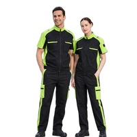 Ensemble de vêtements de travail pour mécanicien industriel, bicolore, avec poches cargo à surpiqûres, logo personnalisé, uniforme de travail pour atelier