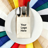 Serviettes de table jetables personnalisées avec logo, aspect lin, pour couverts de dîner