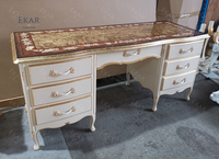 Bureau en bois massif de style français avec tiroirs pour bureau à domicile ou salle d'étude