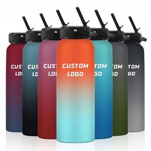 Bouteille d'eau en acier inoxydable à double paroi isolée de 500 ml/750 ml/1 L, logo personnalisé avec poignée, directement de l'usine - Product Image 1