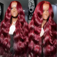 350 #   Perruques Lace Front Gingembre Orange Cheveux Humains Longs et Lisses 13x4 Pré-Pluckées Cheveux Brésiliens Remy Grande Taille de Bonnet Perruques Frontales