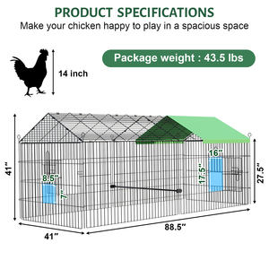 Poulailler en métal personnalisable, installation facile, cages à poules pondeuses en acier renforcé, abri automatique pour <span class=keywords><strong>animaux</strong></span> <span class=keywords><strong>de</strong></span> <span class=keywords><strong>ferme</strong></span>, poulailler - Product Image 3