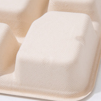 Boîte à lunch biodégradable jetable robuste avec couvercle compartiment à canne à sucre vaisselle plateau accessoire pour le camping