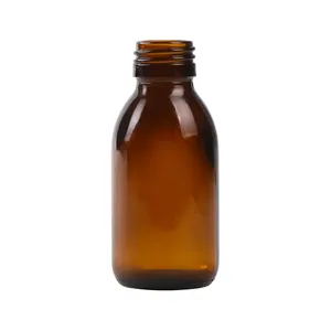 Obat Oral Cair Coklat Amber Kosong 200 Ml, Ukuran Botol Kaca Sirup Batuk