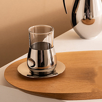 Tasse en verre en acier inoxydable européenne créative nouvelle tasse d'eau domestique de restaurant isolée écologique moderne pour les parties de thé