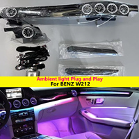 Kit de Iluminación Ambiental para Mercedes Benz Clase E W212 2010-2015, Salidas de Aire Traseras Turbo Opcionales y Carga Rápida Tipo-C, Kit Arcoíris